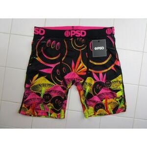 PSD Dazed Men's Medium Underwear Boxer Briefs Mushroom Smiley Face SZ Large